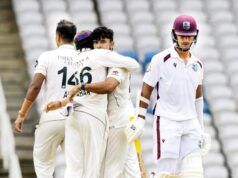 Abbas shines but resilient Hodge keeps West Indies afloat in rain-hit Test